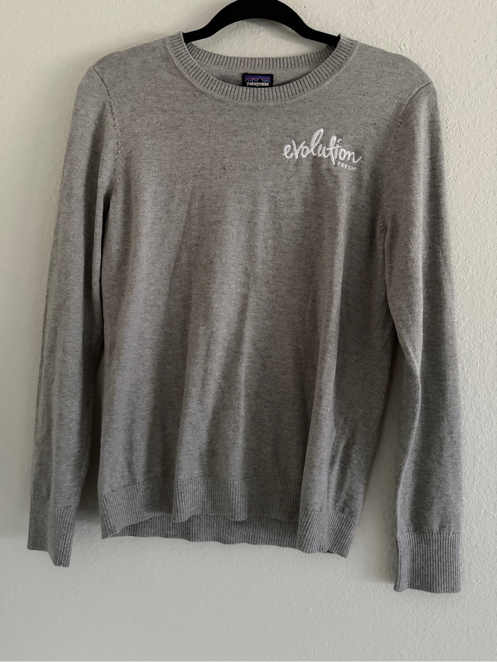 Patagonia Womens Gray Crewneck Pullover Sweater Organic Cotton Blend S/M